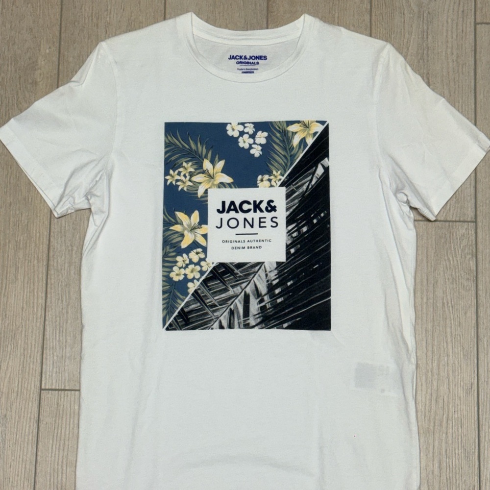 Jack & Jones White Floral Graphic Tee